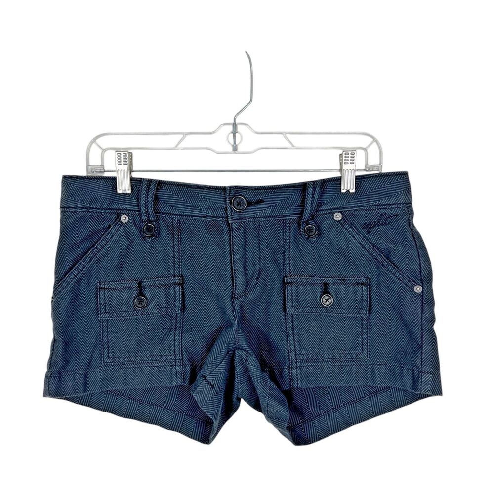 Split Shorts Women 9 Grey Cheveron Print Cargo Casual Bottoms Juniors